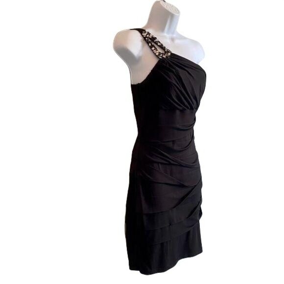 City Triangle Black One Shoulder Party Dress - Picture 2 of 9